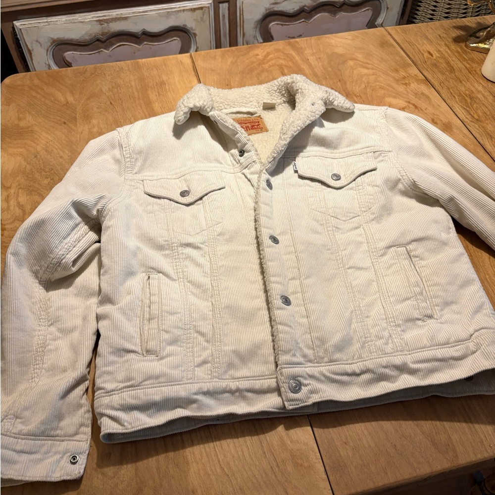 Levi's Cream Corduroy Jacket with Sherpa Lining